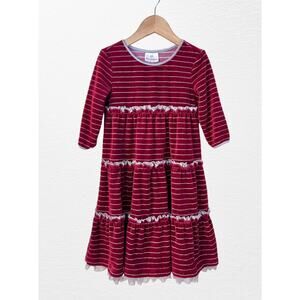 Hanna Andersson Tiered Velour Dress, Size 5